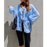 ブルー | ラッフルリボンブラウスesutoreja シャツ アウター | BUYSENSE