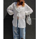 ホワイト | ラッフルリボンブラウスesutoreja シャツ アウター | BUYSENSE