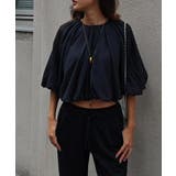 ブラック | 2wayシフォンパフスリーブトップスesutoreja シャツ アウター | BUYSENSE