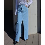 ブルー | クロスウエストデニムスカートesutoreja スカート スタイルアップ | BUYSENSE