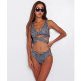 ブラック | 水着レディース 千鳥柄Wrapデザインビキニ LAVIA | BUYSENSE