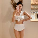 ホワイト | 水着レディース タンキニ ワンショルダーデザインビキニ | BUYSENSE