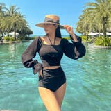 ブラック | ロングスリーブハイウエストビキニ LAVIA デザインビキニ | BUYSENSE