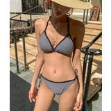 ブラック | 水着レディース ハウンドトゥースチェックトライアングルビキニ LAVIA | BUYSENSE
