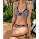 水着レディース ハウンドトゥースチェックトライアングルビキニ LAVIA | BUYSENSE | 詳細画像4 