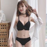 ブラック | アンダーフリル ブラショーツセット ノンワイヤー | BUYSENSE