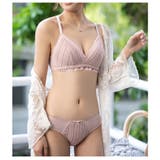 ピンク | ナチュラルニット ブラショーツセット ノンワイヤー | BUYSENSE