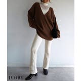 アイボリー | 裏起毛スウェットフレアパンツ Rashik ボトム | BUYSENSE