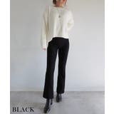 ブラック | 裏起毛スウェットフレアパンツ Rashik ボトム | BUYSENSE