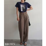 ブラウン | ストレートピンタックスラックスRashik ボトム 大人カジュアル | BUYSENSE