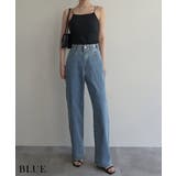 ブルー | ワイドストレートリサイクルデニムRashik デニム 大人カジュアル | BUYSENSE