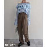 ハイウエストリボンデザインスラックスRashik ボトム 大人カジュアル | BUYSENSE | 詳細画像9 