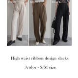 ハイウエストリボンデザインスラックスRashik ボトム 大人カジュアル | BUYSENSE | 詳細画像2 
