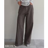 ブラウン | 切替デザインストレートパンツRashik ボトム 大人カジュアル | BUYSENSE