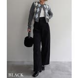 ブラック | コーデュロイカーブパンツ Rashik ボトム | BUYSENSE