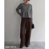 ブラウン | コーデュロイカーブパンツ Rashik ボトム | BUYSENSE