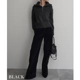 ブラック | コーデュロイ起毛フレアパンツRashik ボトム 大人カジュアル | BUYSENSE