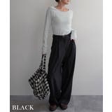 細ベルト付きセミワイドスラックス Rashik ボトム | BUYSENSE | 詳細画像11 