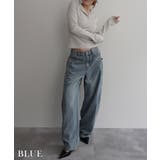 ブルー | カーブシームバレルパンツ Rashik ボトム | BUYSENSE