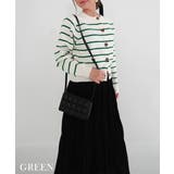 グリーン | 細ボーダーカーディガン Rashik カーディガン | BUYSENSE