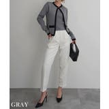 グレー | 配色ニットアンサンブルRashik カーディガン 大人カジュアル | BUYSENSE