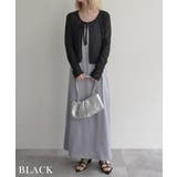 ブラック | フロントリボンメランジカーディガンRashik カーディガン 大人カジュアル | BUYSENSE