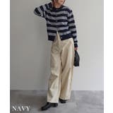 ネイビー | マルチボーダーカーディガン Rashik カーディガン | BUYSENSE