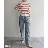 レッド | マルチボーダーカーディガン Rashik カーディガン | BUYSENSE