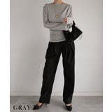 グレー | ボートネックトップス Rashik カットソー | BUYSENSE