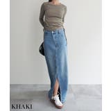 カーキ | サイドリボンロンT Rashik カットソー 大人カジュアル | BUYSENSE