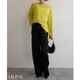 オリーブ | サイドスリットシアートップス Rashik カットソー | BUYSENSE