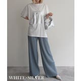 ホワイトシルバー | 箔プリント冷感TシャツRashik カットソー 大人カジュアル | BUYSENSE