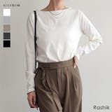 コットンフライスボートネックトップスRashik カットソー 大人カジュアル | BUYSENSE | 詳細画像1 