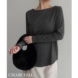 チャコール | コットンフライスボートネックトップスRashik カットソー 大人カジュアル | BUYSENSE