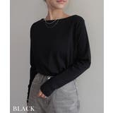 ブラック | コットンフライスボートネックトップスRashik カットソー 大人カジュアル | BUYSENSE