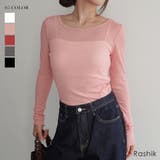 リブシアークルーネックトップス Rashik カットソー | BUYSENSE | 詳細画像1 
