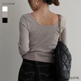 ディープラウンドネックトップスRashik カットソー 大人カジュアル | BUYSENSE | 詳細画像1 