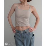 ベージュ | カップ付きリブキャミソールRashik カットソー 大人カジュアル | BUYSENSE