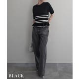 裾フリルボーダーブークレーニットRashik カットソー 大人カジュアル | BUYSENSE | 詳細画像12