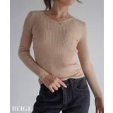 ベージュ | Vネックニットトップス Rashik ニット | BUYSENSE