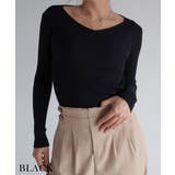 ブラック | Vネックニットトップス Rashik ニット | BUYSENSE
