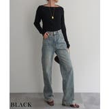 ブラック | ボートネックニットRashik ニット 大人カジュアル | BUYSENSE