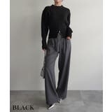 ブラック | ウエストジップニットRashik ニット 大人カジュアル | BUYSENSE