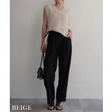 ベージュ | VネックニットショートベストRashik ニット 大人カジュアル | BUYSENSE
