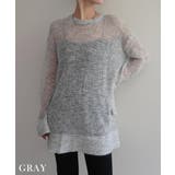グレー | モヘアローゲージニットRashik ニット 大人カジュアル | BUYSENSE