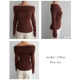 オフショルダーギャザーニット Rashik ニット | BUYSENSE | 詳細画像4 