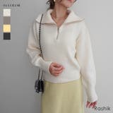 ハーフジップ裾リブニットRashik ニット 大人カジュアル | BUYSENSE | 詳細画像1 