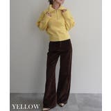 イエロー | ハーフジップ裾リブニットRashik ニット 大人カジュアル | BUYSENSE