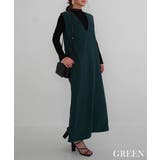 グリーン | Vネックノースリーブワンピース Rashik ワンピース | BUYSENSE