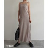 ベージュ | ラメ混カップ付きキャミワンピースRashik ワンピース 大人カジュアル | BUYSENSE